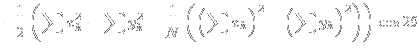 $\displaystyle -\frac{1}{2}\left(\sum x_k^2 - \sum y_k^2 - \frac{1}{N} \left(\Bigl(\sum x_k\Bigr)^2 - \Bigl(\sum y_k\Bigr)^2\right)\right) \cos 2\theta$