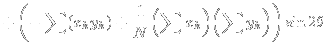 $\displaystyle + \left( - \sum (x_ky_k) + \frac{1}{N} \Bigl(\sum x_k\Bigr) \Bigl(\sum y_k\Bigr) \right) \sin 2\theta$