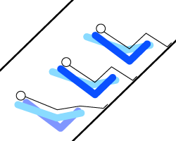 斜めの飛行機の図